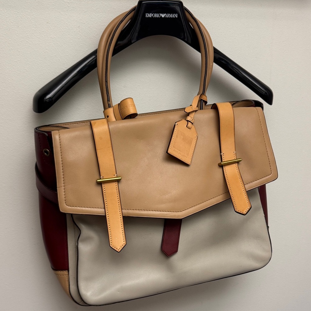 Reed Karkoff Tan and Cream burgundy work Satchel
